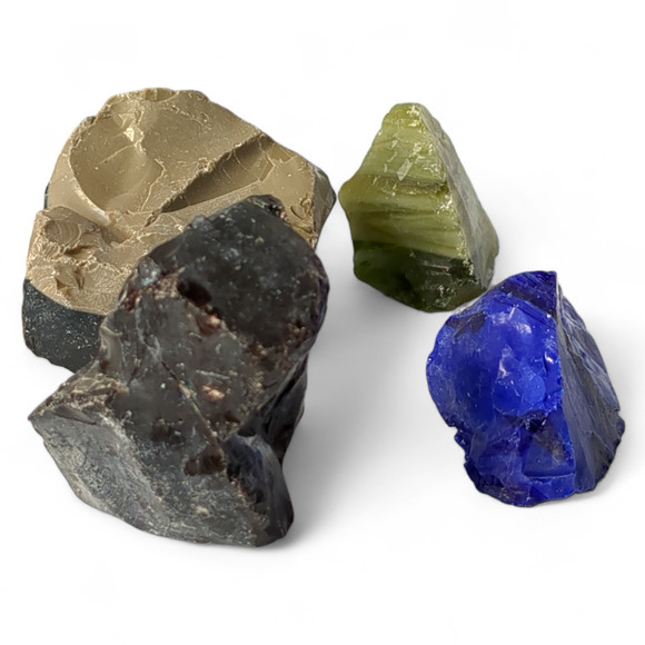 Art Glass Cullet Assortment Multicolor Natural Shaped Slag Glass #4A27 - Picture 5 of 6